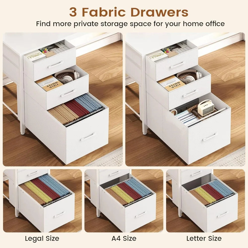 LZJV L-Shaped Gaming Desk With Storage And Pegboard