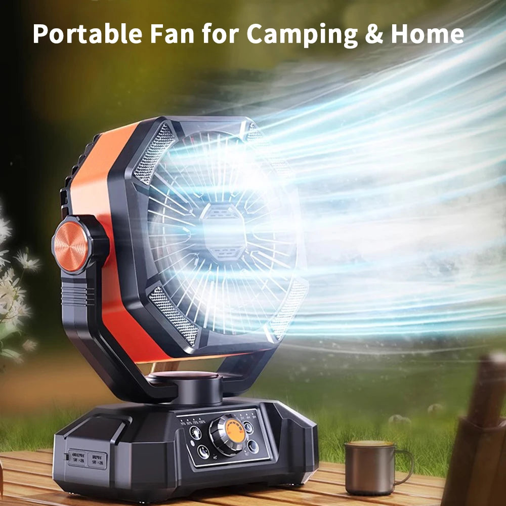 ColdSky Camping Fan with 20000mAh Battery and LED Lanterns