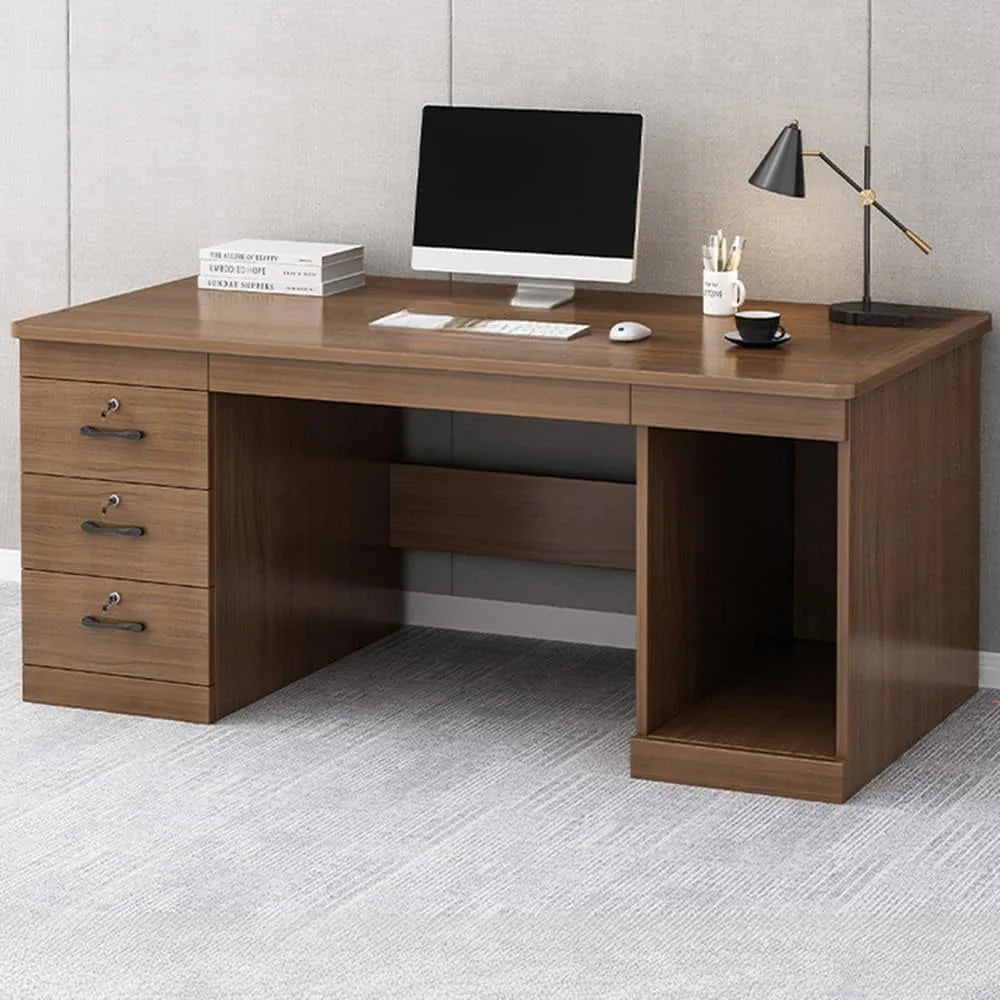 ZHUOTING Office Computer Desk With Locking Drawers Cord Management