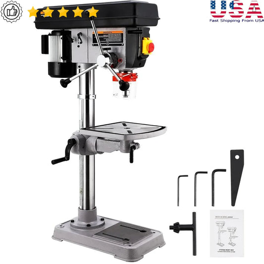 15in Benchtop Drill Press 7.5A Pure Copper Motor Machine