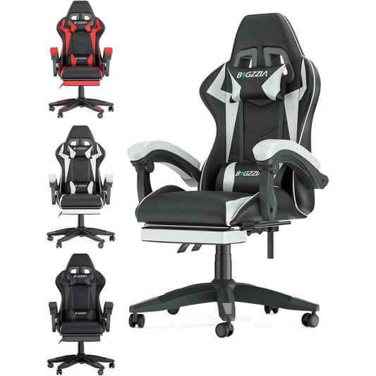 Bigzzia Ergonomic Gaming Chair With Footrest Lumbar