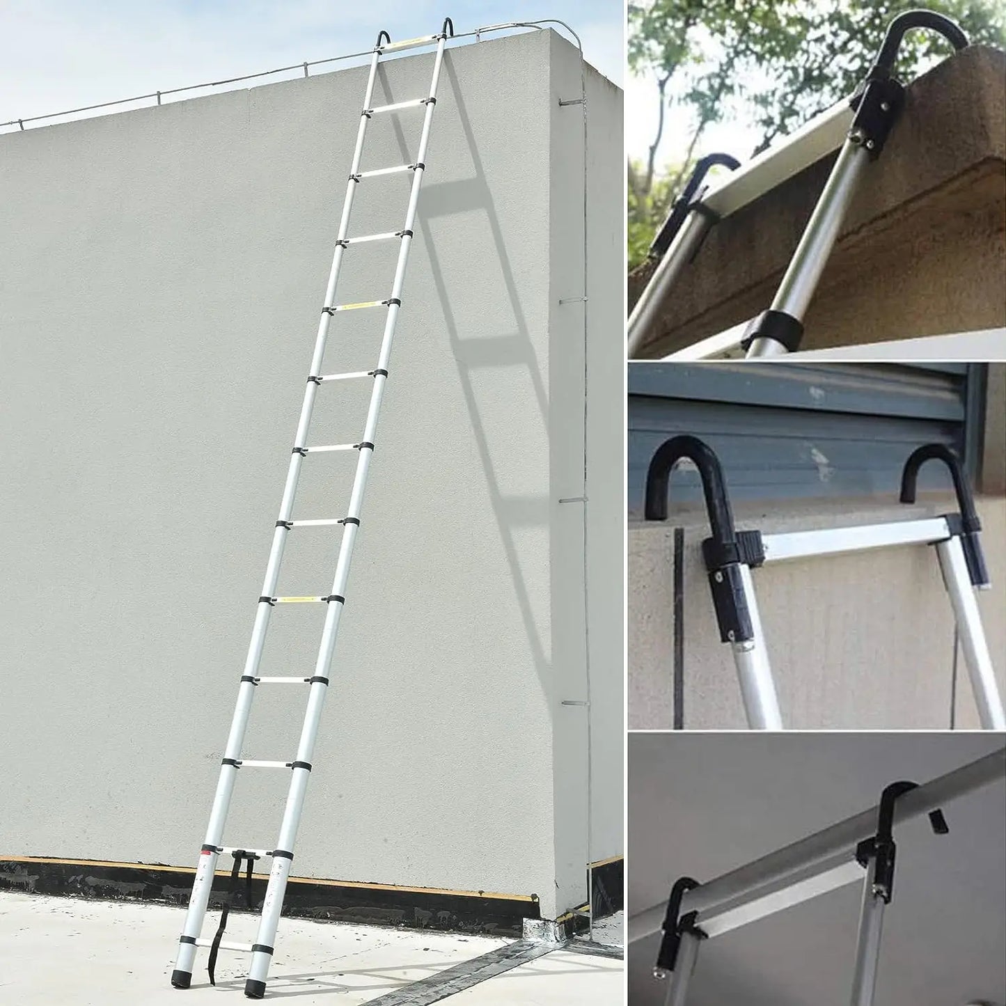 DayPlus Telescoping Extension Ladder With Detachable Hook