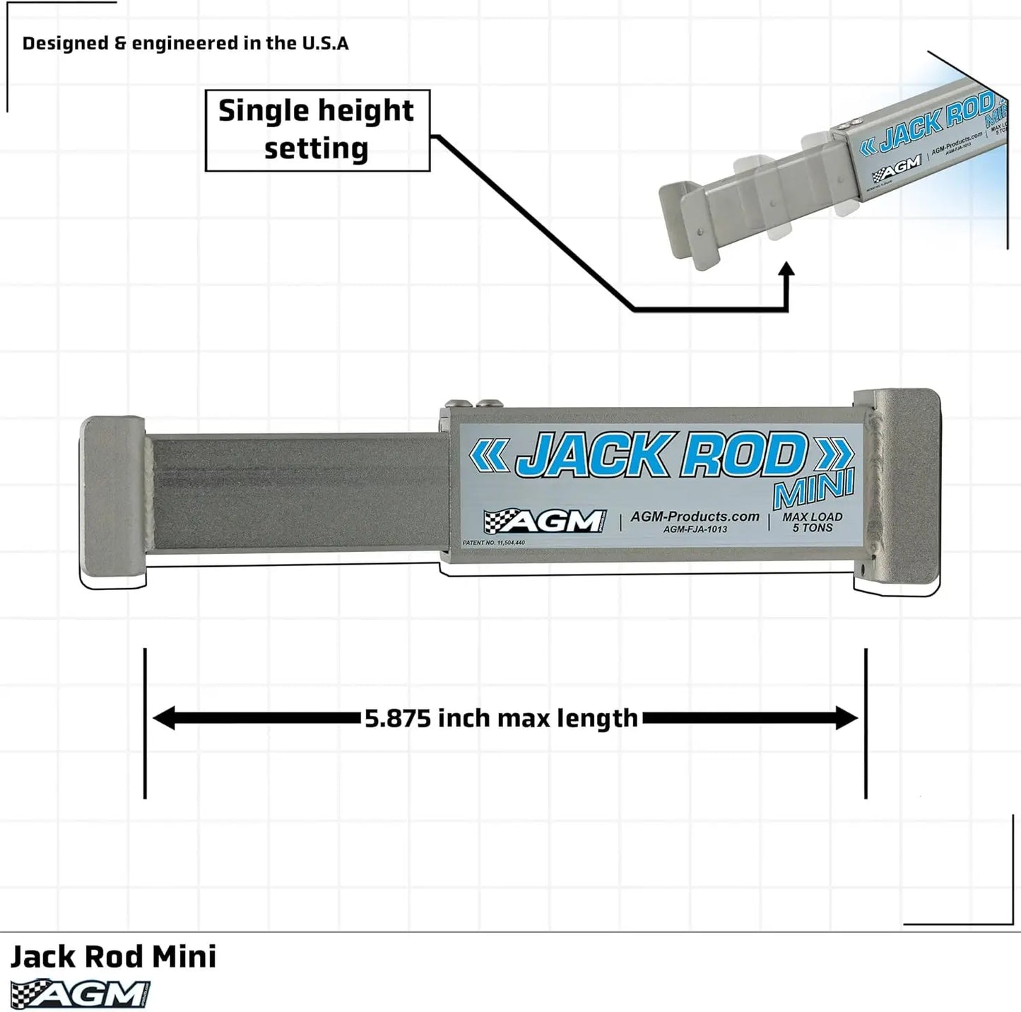 Car Jack Rod Mini 5 Ton Capacity Safety Support Secure Lift for EVs and Trucks Compact and Portable 2 lbs Floor Jack Locking Bar