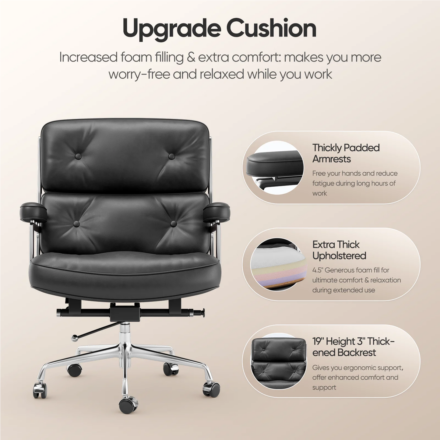 Furgle Genuine Leather Office Gaming Chair Ergonomic Swivel