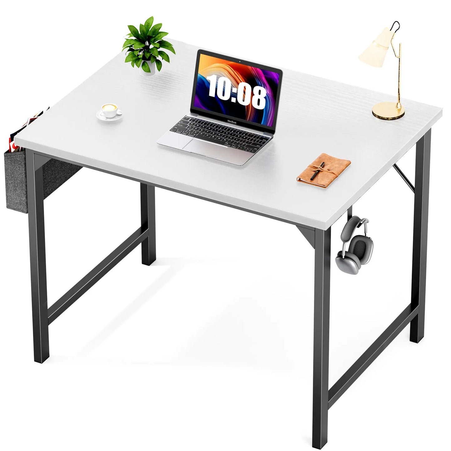 JHK Computer Desk Office Gaming Table with Side Bag Headphone Hook