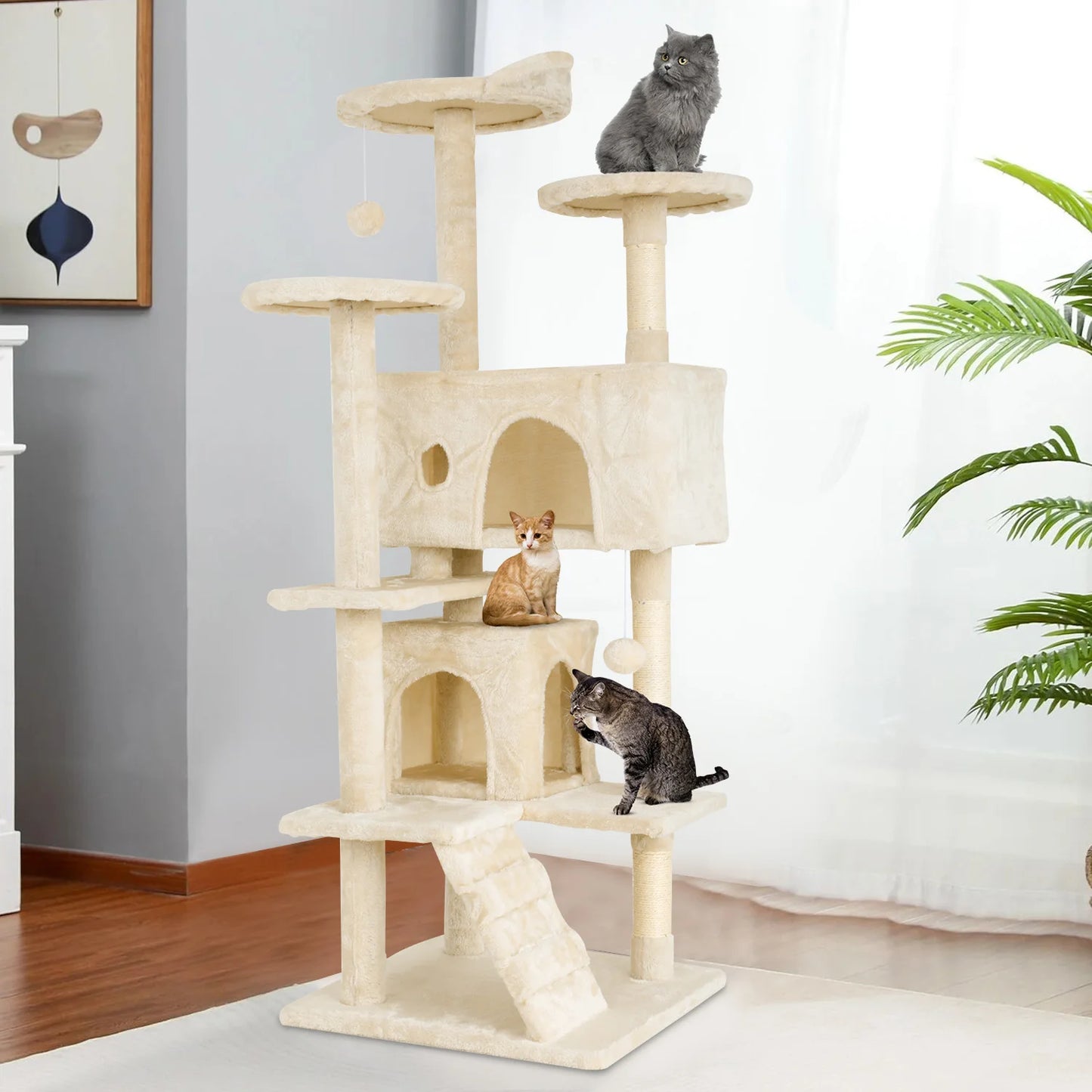 High-concerned Cat Tree Tower With Sisal Scratching Posts