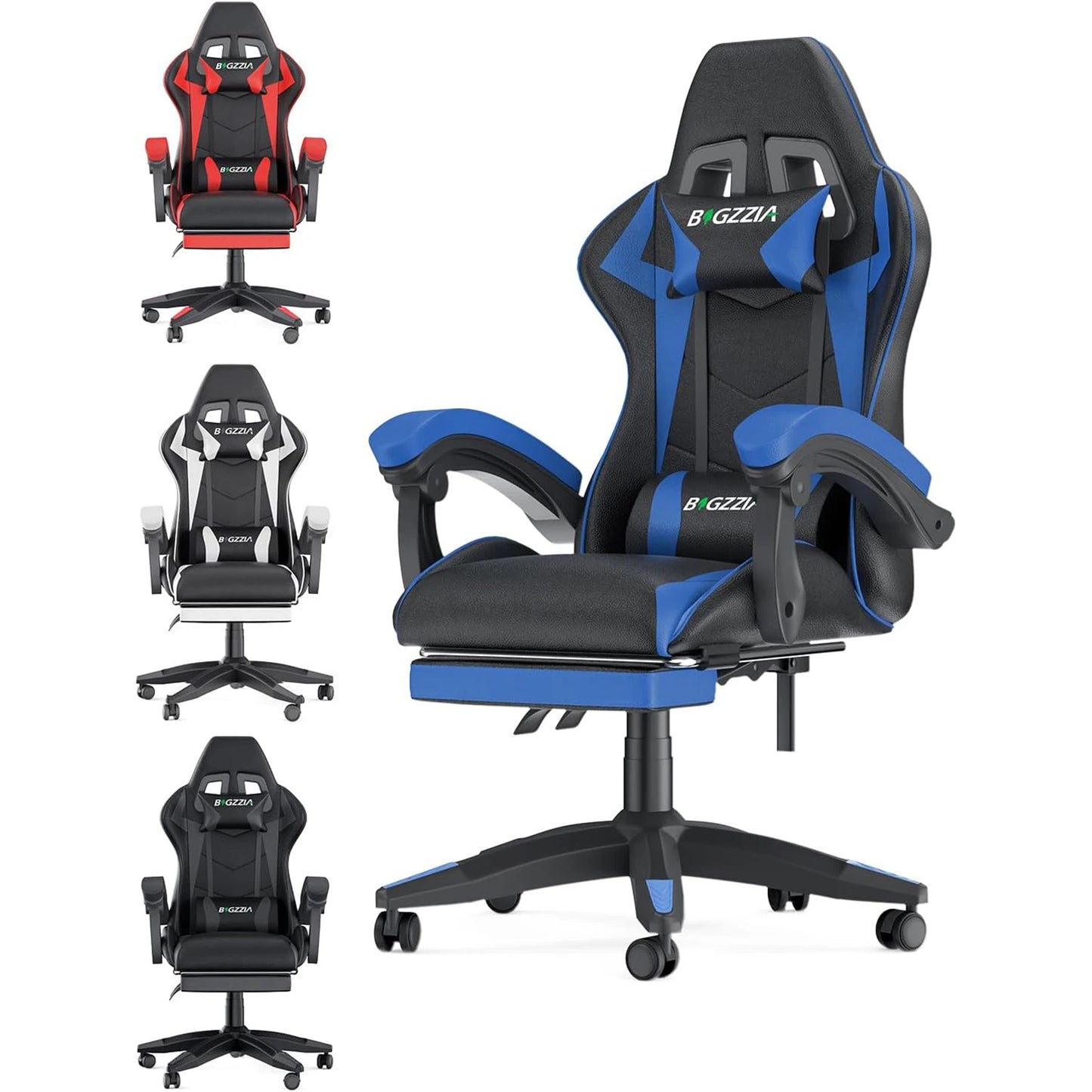 Bigzzia Ergonomic Gaming Chair With Footrest Lumbar