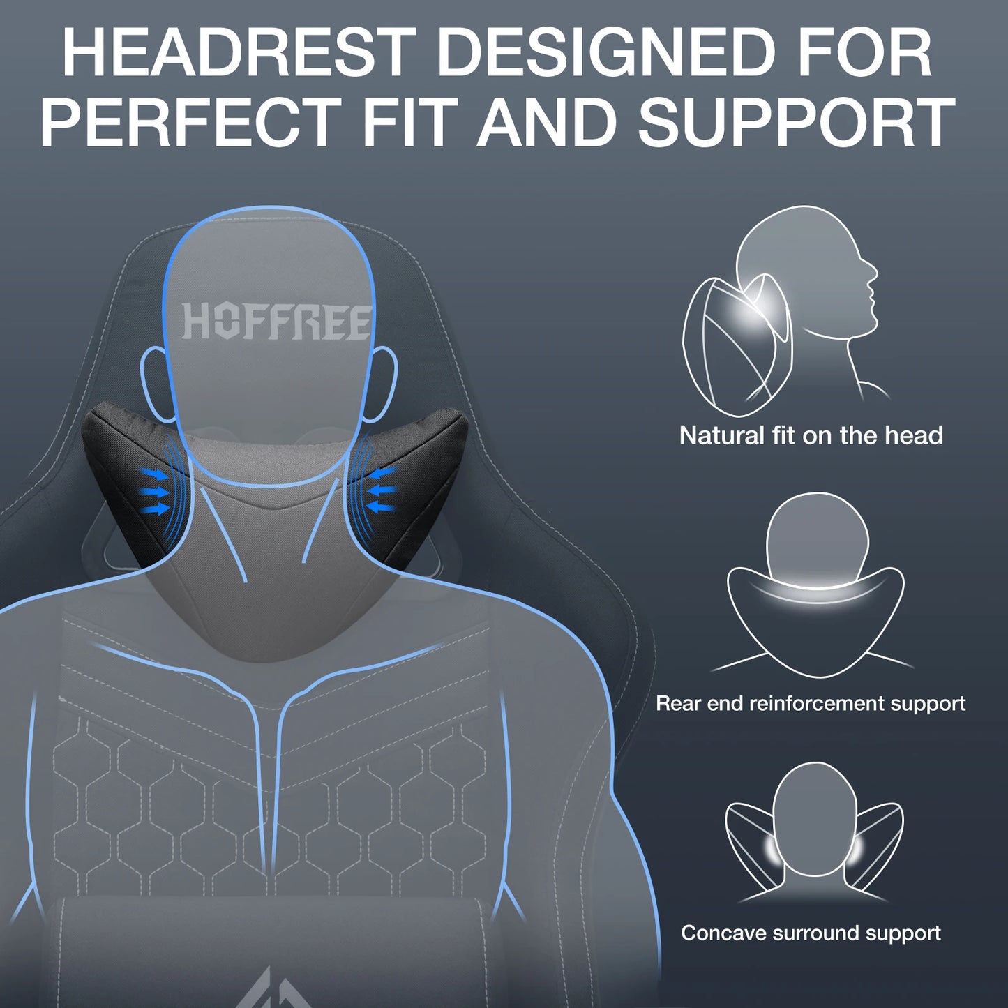 Ergonomic Office Chair With Footrest Bluetooth Massager