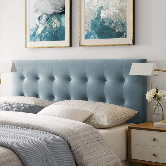 Modway Emily King Biscuit Tufted Performance Velvet Headboard Light Blue