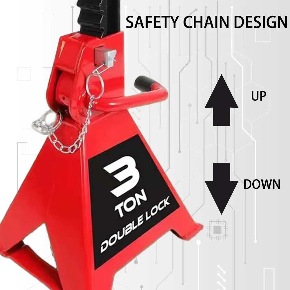 Hign-concerned 3 Ton Jack Stands With Double Locking Steel