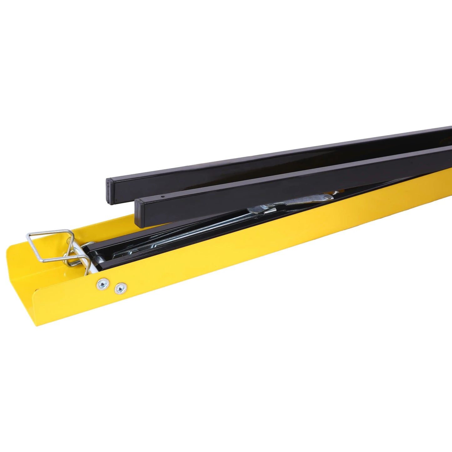 2 Pack Folding Portable Saw Horses - Heavy Duty Steel Workbench with Quick Open Legs & Handle, Assembled in Yellow & Black