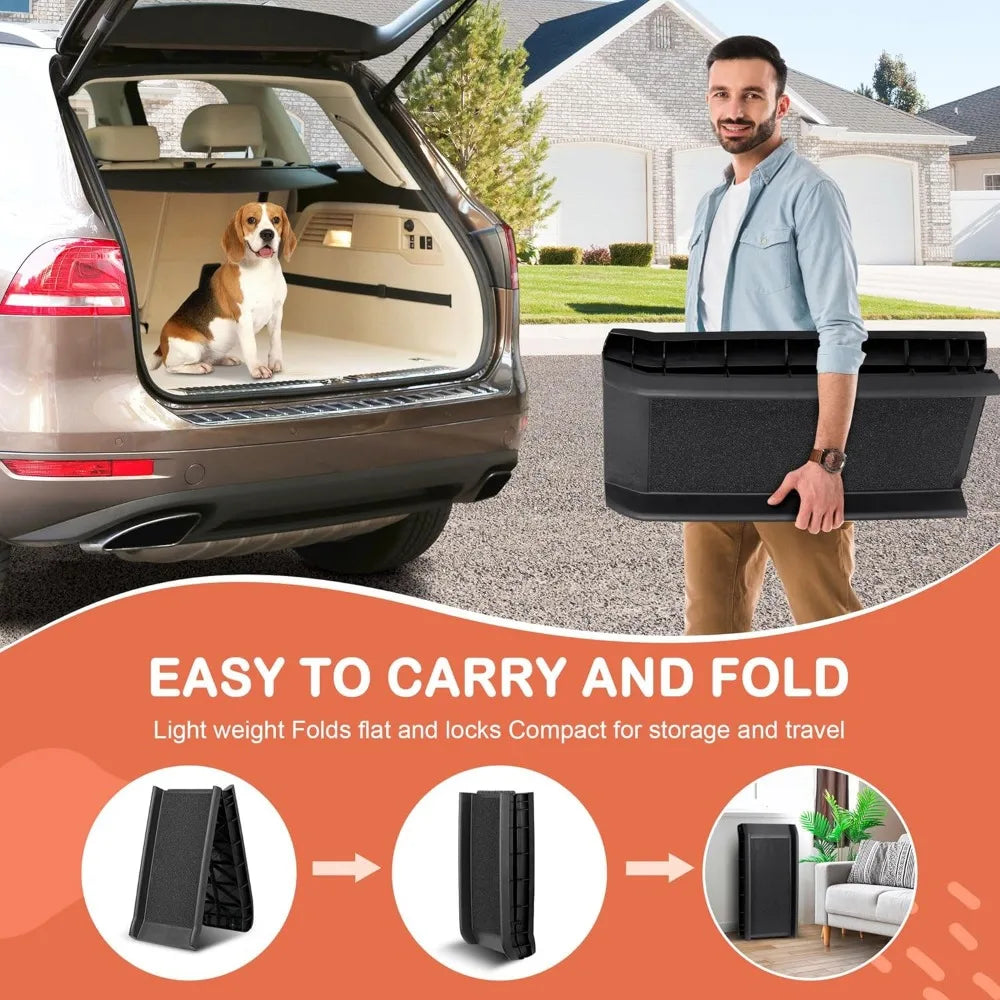 BlackDog Door Folding Ramp Non Slip With Raised Rails